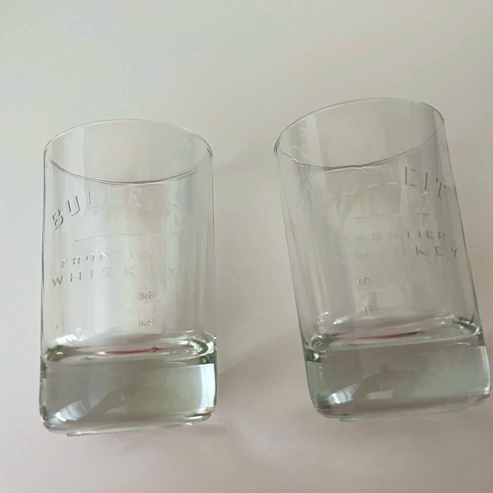 Set of 2 Bulleit Frontier Logo Embossed Whiskey Glasses